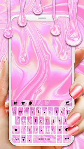 Android application Pink Liquid Swirl Keyboard Bac screenshort