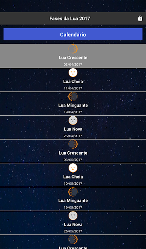Android application Fases da Lua com Widget screenshort