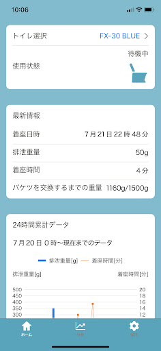 Android application 自動計測トイレ screenshort