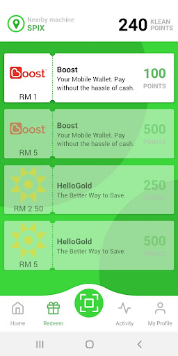 Android application KLEAN screenshort