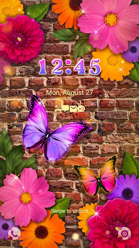 Flowers on the Brick-Wallpaper Screen 2