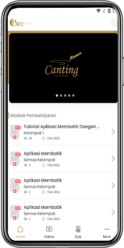 Android application Smart Batik Class screenshort