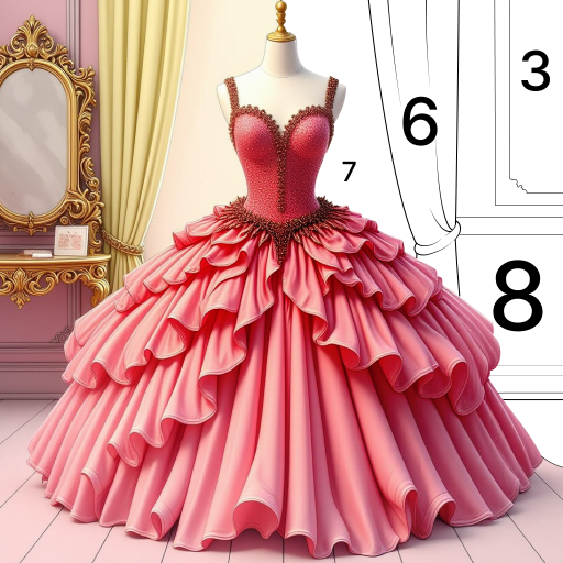 Princess Dress Coloring Book Logo