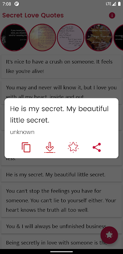 Secret Love Quotes and Sayings