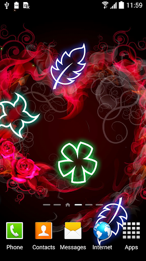 Android application Glowing Flowers Live Wallpaper screenshort