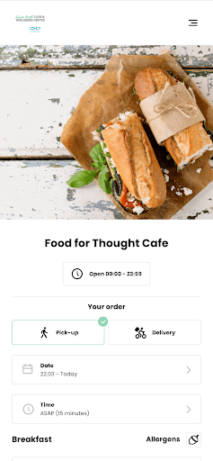 Android application Food for Thought Cafe screenshort