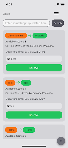 Android application Ola - Lift Connect screenshort