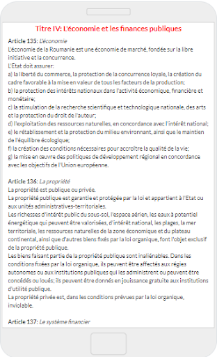 Constitution de la Roumanie