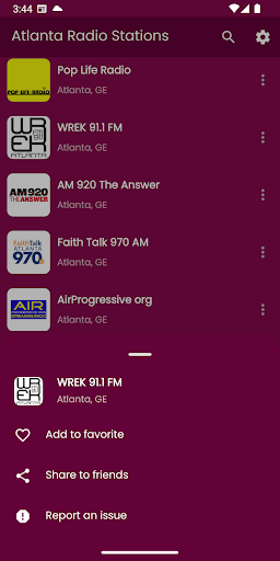 Atlanta Radio Stations Screen 2