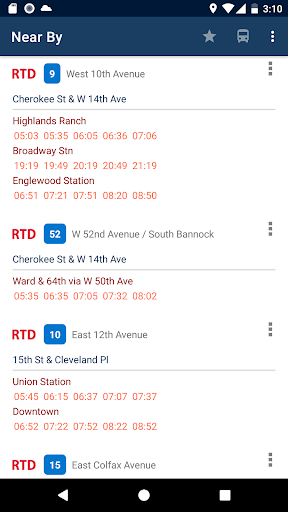 Denver Bus Schedule Screen 2