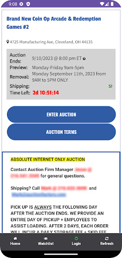 Android application Auction Factory screenshort
