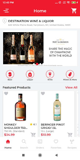 Android application Destination Wine & Liquor screenshort