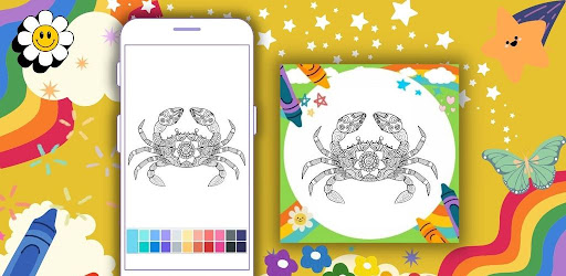 Coloring Book Crab Mandala