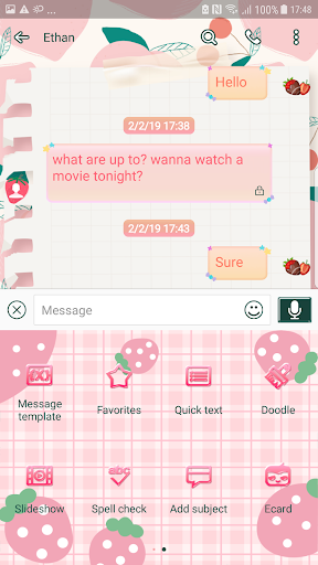 Screenshot of Strawberry diary Next SMS