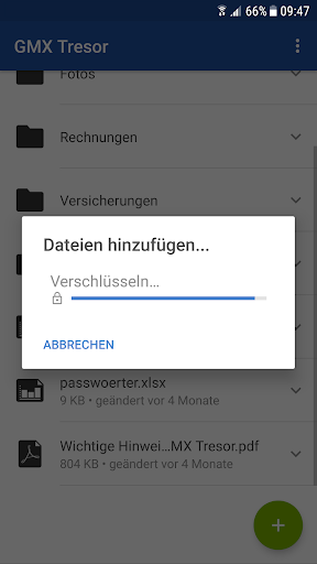 GMX Tresor Screen 3