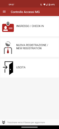 Android application Controllo Accessi MG screenshort
