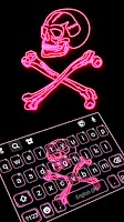 screenshot of Pink Neon Skull Keyboard Backg