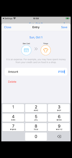 The budget Screen 3