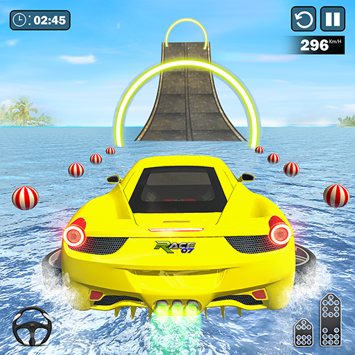 Water Surfing Car Stunt Games