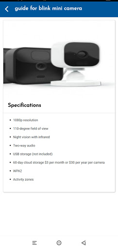 Guide For BLINK mini camera Screen 2