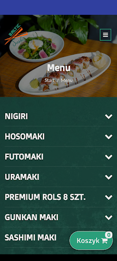Android application Baltic Sushi screenshort