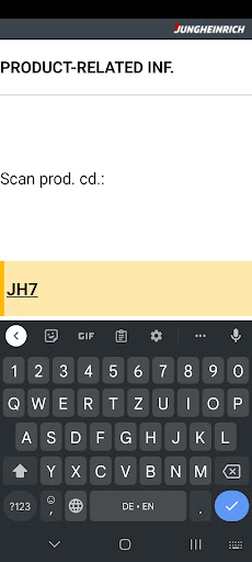 Jungheinrich WMS Mobile Client Screen 2