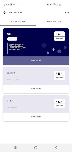 VIP Car Wash App Screen 3