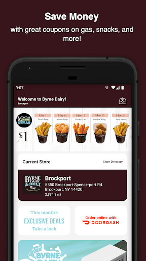 Android application Byrne Dairy & Deli screenshort