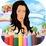 Drawing and coloring Barbie icon
