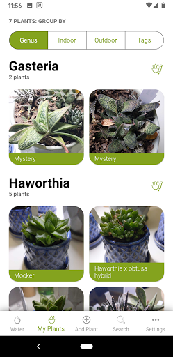 Android application Succulent Tracker screenshort