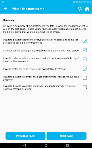 Prostate Scotland Navigator Screen 2