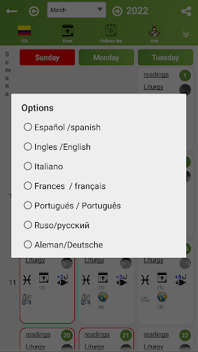 Bristol World Calendar 2022