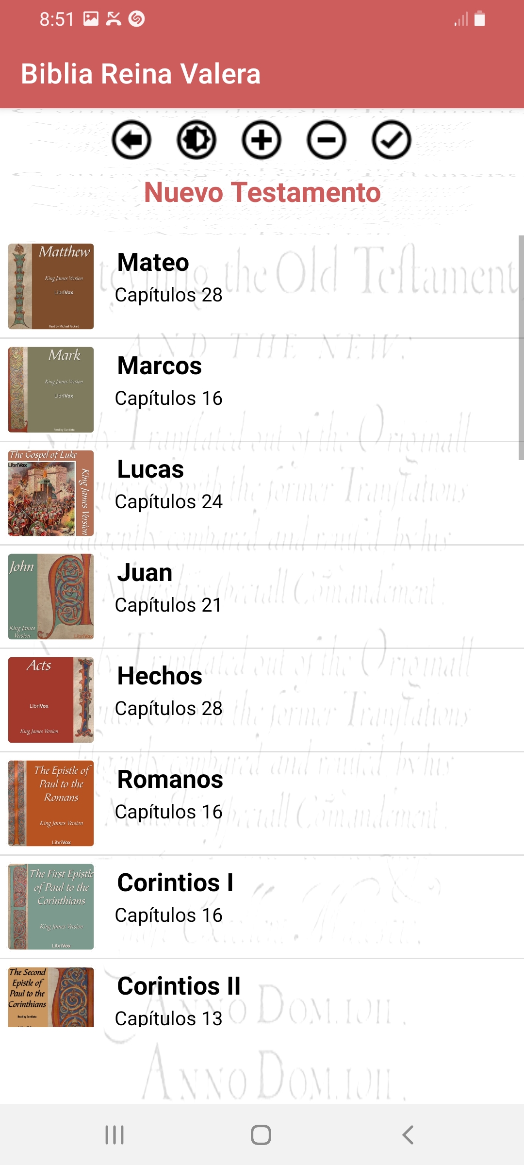 Android application Biblia en Español Reina Valera screenshort