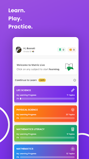 Android application Matric Live Learning app screenshort