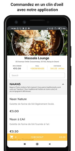 Android application Massala Lounge screenshort