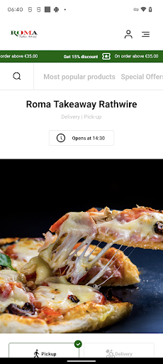 Android application Roma Takeaway Rathwire screenshort