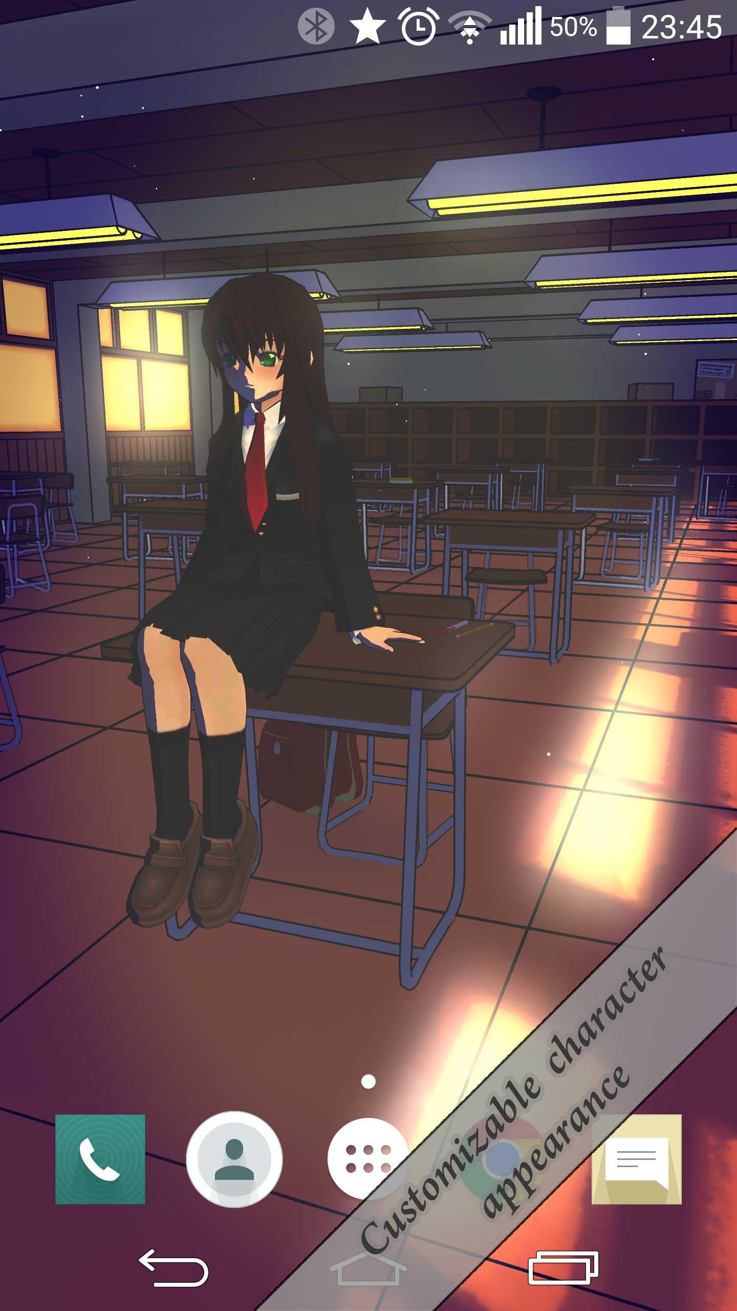 Android application Anime Schoolgirl 3D Wallpaper screenshort