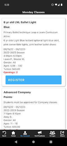 Okatie Youth Ballet Screen 3