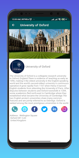 UK Ranking University Info Screen 3