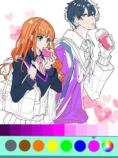 Romantic Anime Coloring Book 1.2 screenshots 8