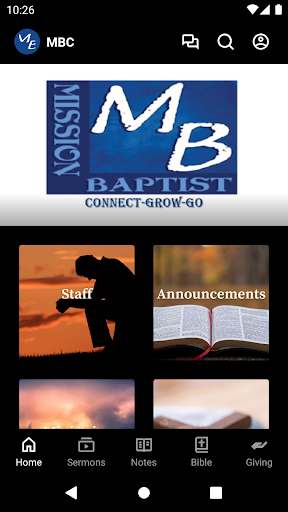 Android application Mission Baptist Church MO screenshort