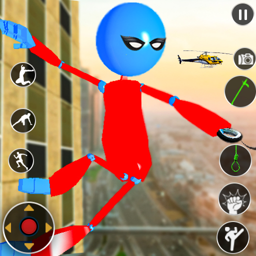 Rope Flying Stickman Rescue 3D