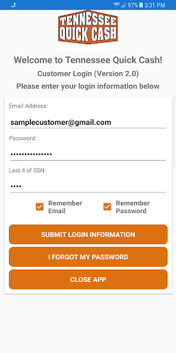 Android application TN Quick Cash screenshort
