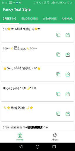 Android application Fancy Text Style screenshort
