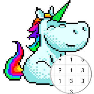 Unicorn Art Pixel - Color By N