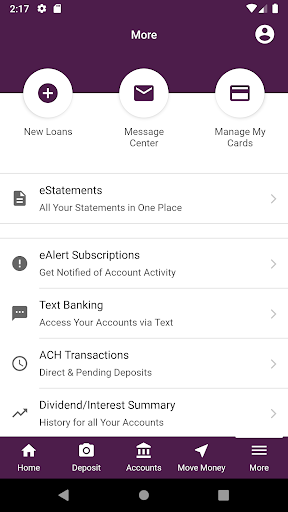 Android application Generations Credit Union screenshort