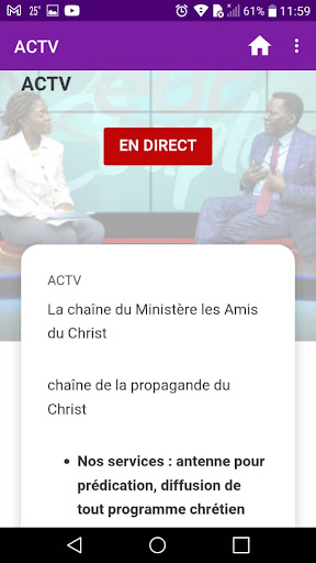 Android application AC TV (les Amis du Christ) screenshort