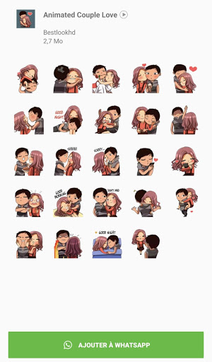 Animated Couple Love Stickers - WAStickerApps
