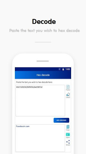 Android application Hex to Text Converter screenshort