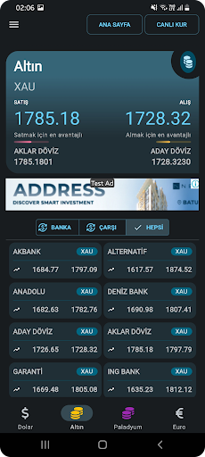 Android application Canlı Kur screenshort